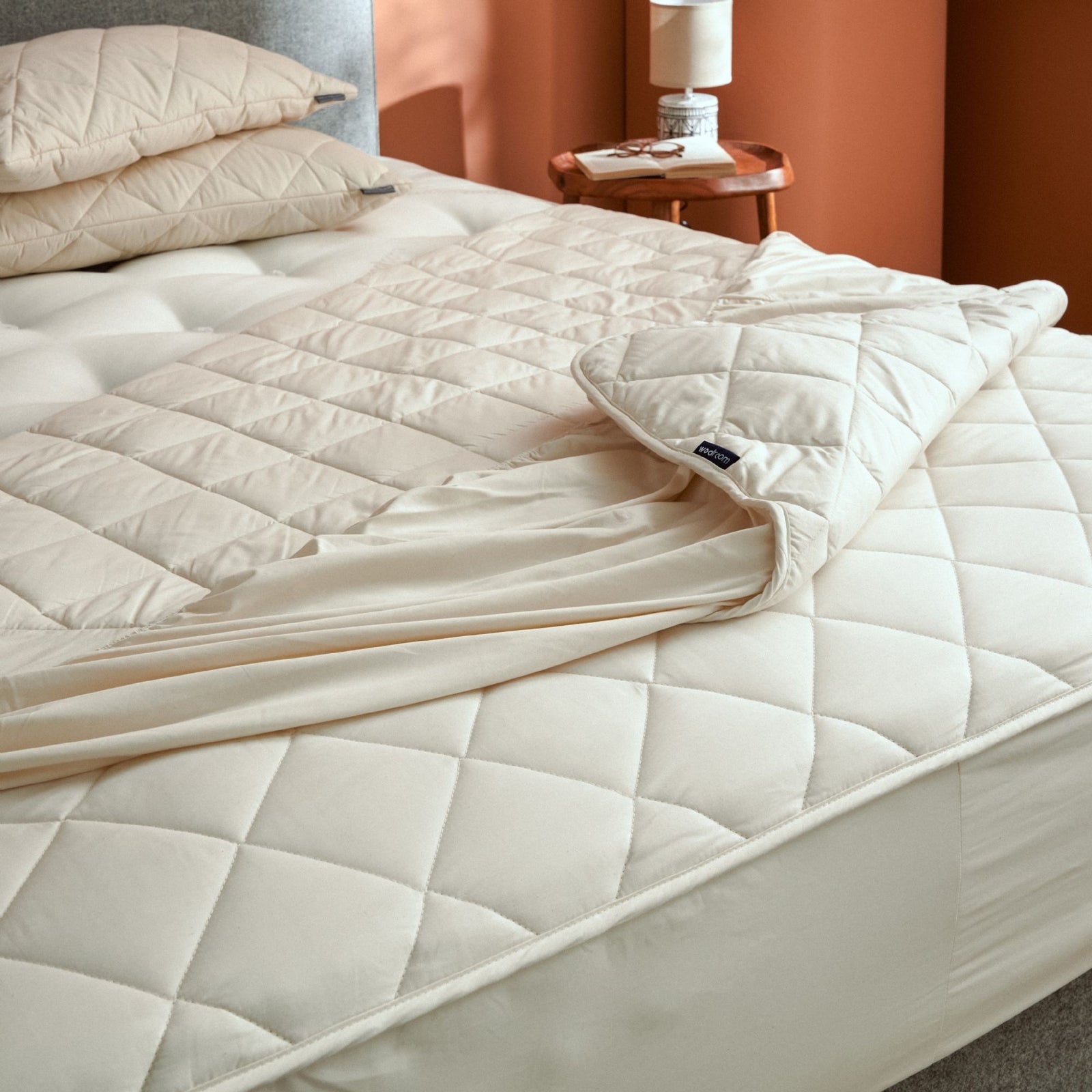 Deluxe Washable Wool Mattress Protector with Extra Deep Skirt