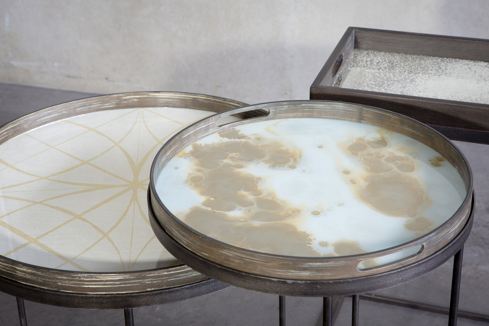 Mist Gold Organic Glass Tray