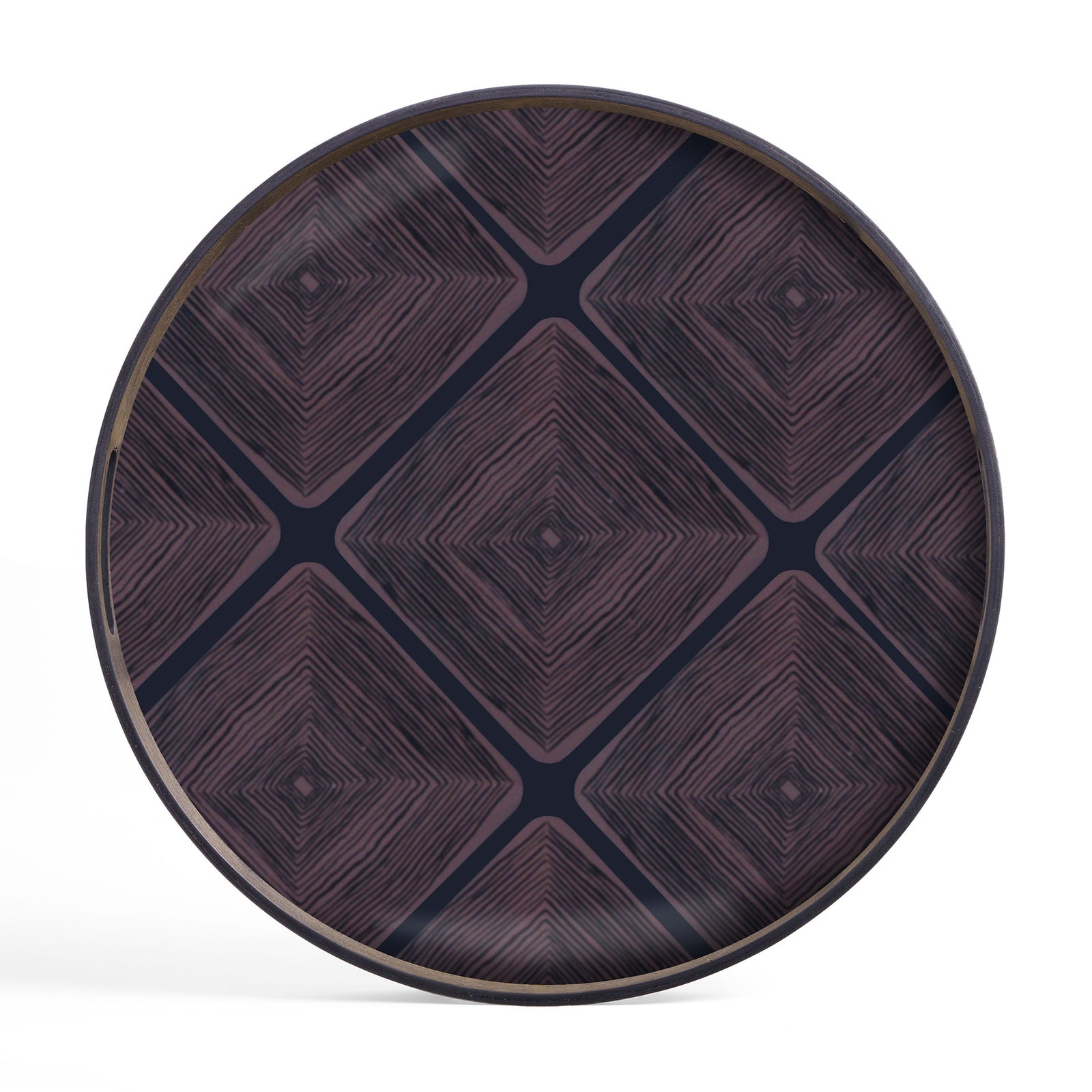 Midnight Linear Squares Glass Tray