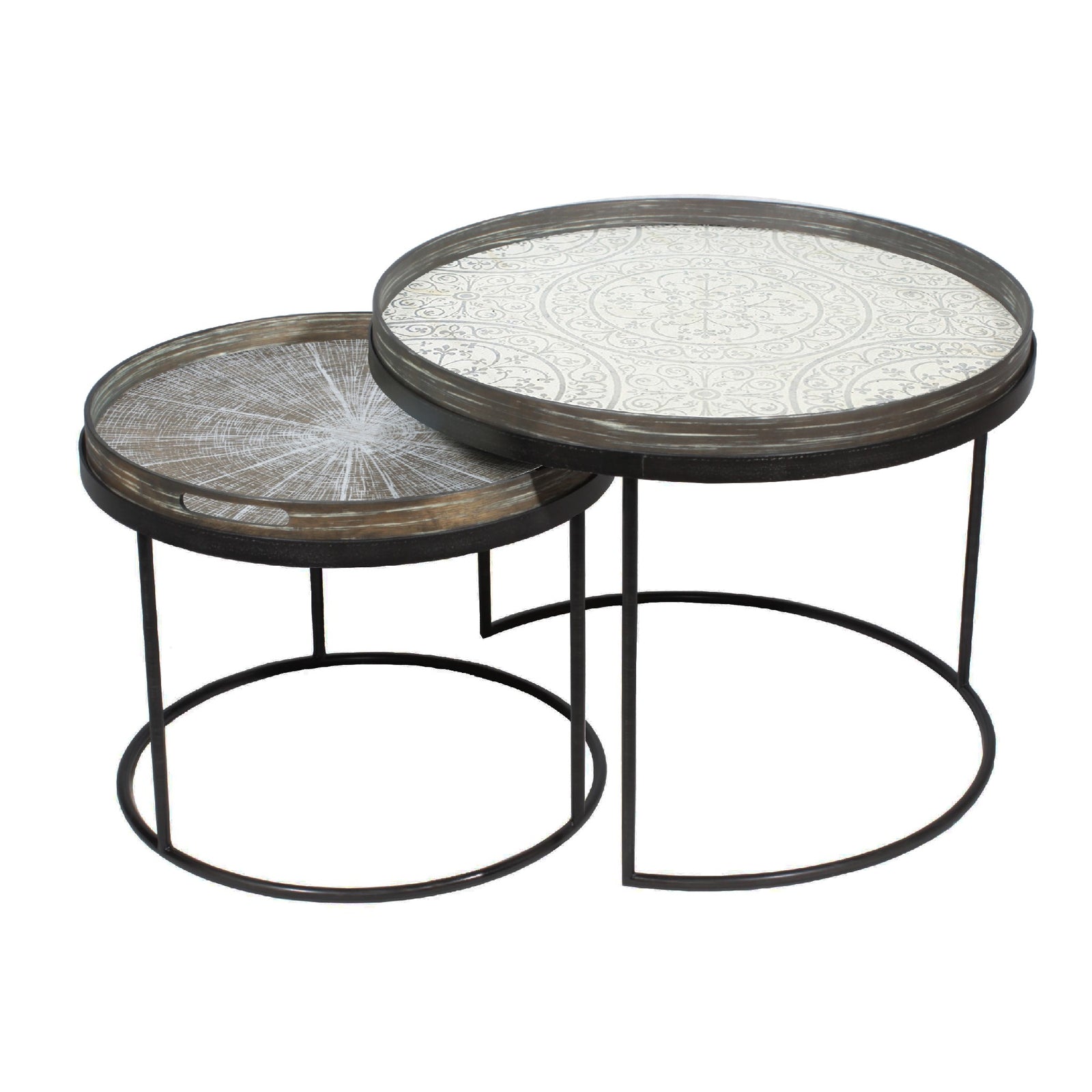Round Tray Coffee Table Set